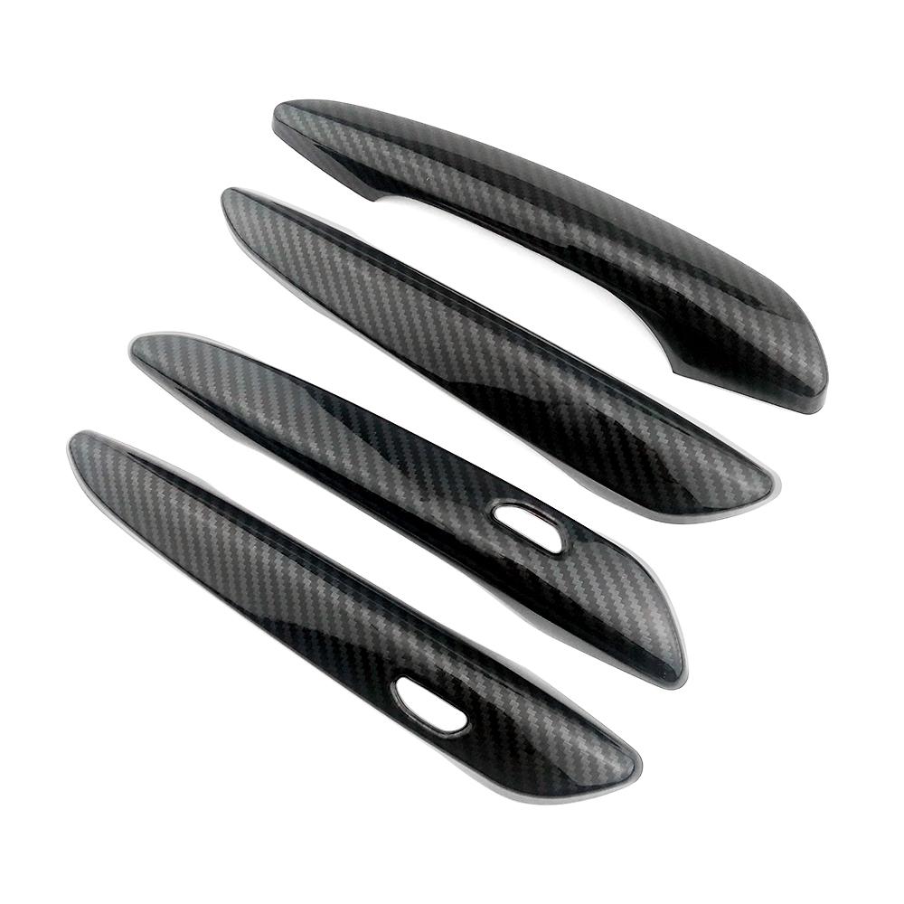 For Mazda 3 Mazda3 Axela 2020 Chromium Styling Exterior Door Handle Cover Carbon Fiber Moulding Frame Bezel Chrome Car Sticker