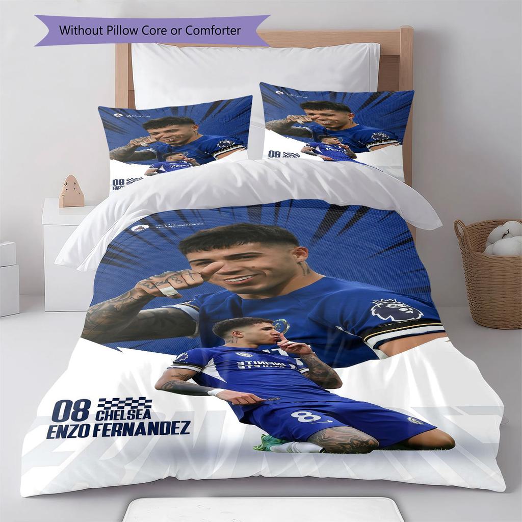 Enzo Fernández Icon Bettwäsche Steppdecke Set Bettbezug Kissenbezug Heimdekoration Geburtstagsgeschenk (1 Bettbezug + 2 Kissenbezüge, ohne Füllung)
