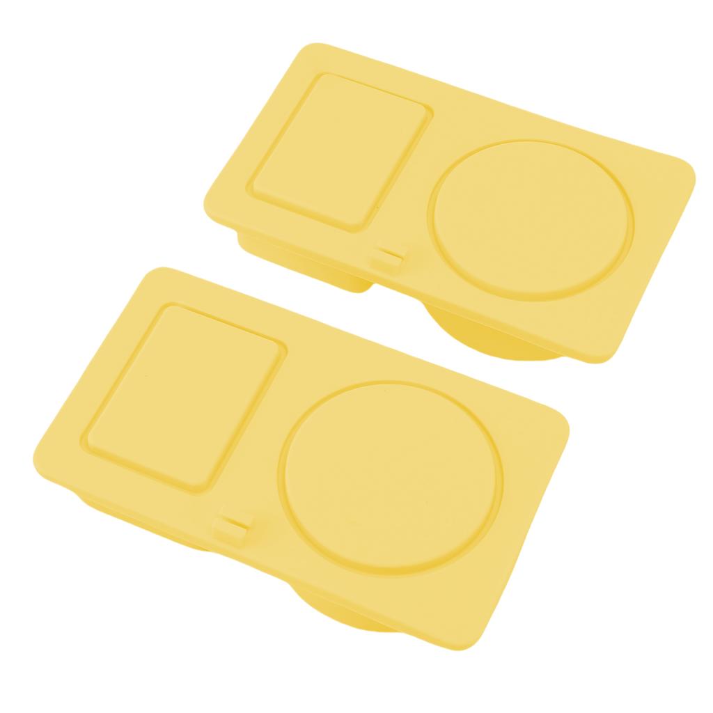 2 Pcs Silicone Snack Container Double Compartment Reusable Silicone Salad Dressing Sauce Seasoning Box with Lid for