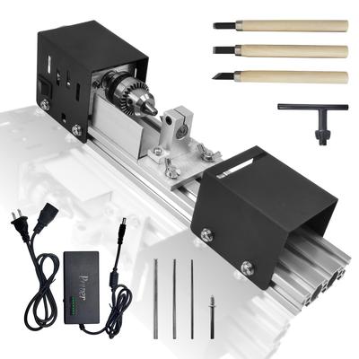 CXCESNS Mini Torno Pulido de Cuentas Carpintería Mini Alto Pulido de Cuentas Pequeño Juego Hecho a Mano DIY Perforación de Cuentas Budistas Para Grabado Torno de 125W,