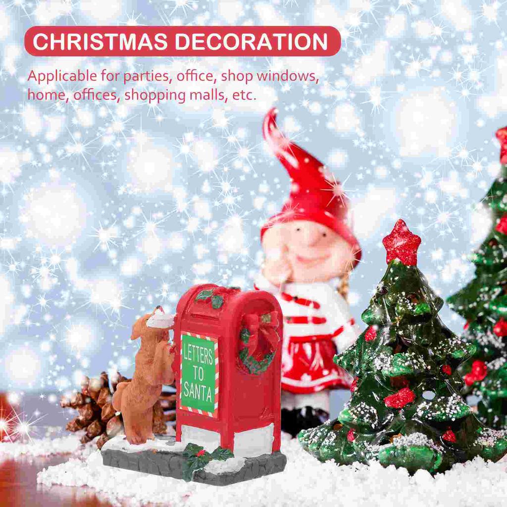 Ornament Handicraft Ornaments Tabletop Christmas Dessert Mailbox Figurine Red Crafts