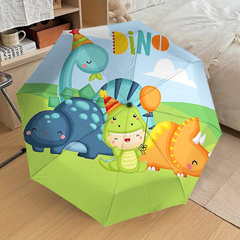 Dino Party Balloon with Hat - Automatic Opening Umbrella, Portable Design, Iron Frame Outdoor Umbrella, Festival Gift for Fans, Travelers, D