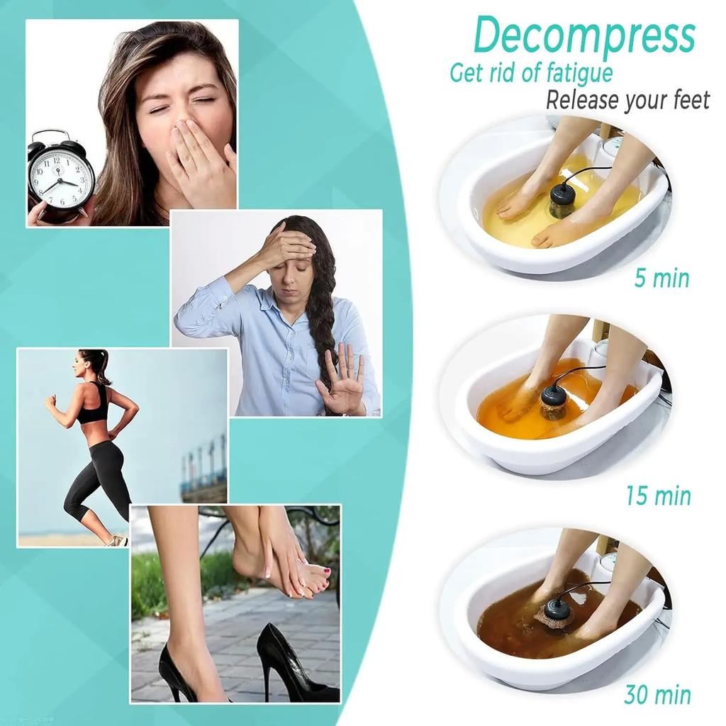 Detox Jonowy Masażer do Stóp Elektryczny Mini Kąpiel do Stóp Oczyszczanie Detoksykacja Kąpiel do Stóp Wibracje Pielęgnacja Zdrowia Matryce Aqua