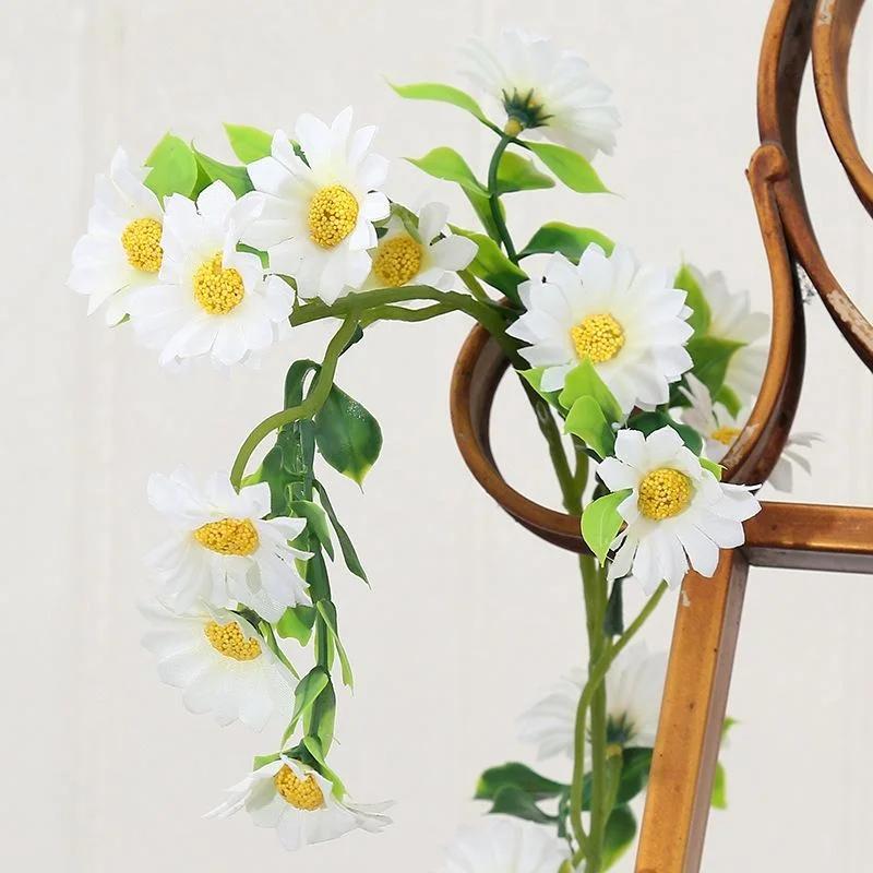 Simulation Sunflower Daisy Garden Flower Vine Sunflower Fake Flower Rattan Living Room Winding Indoor Decoration Blocking LS