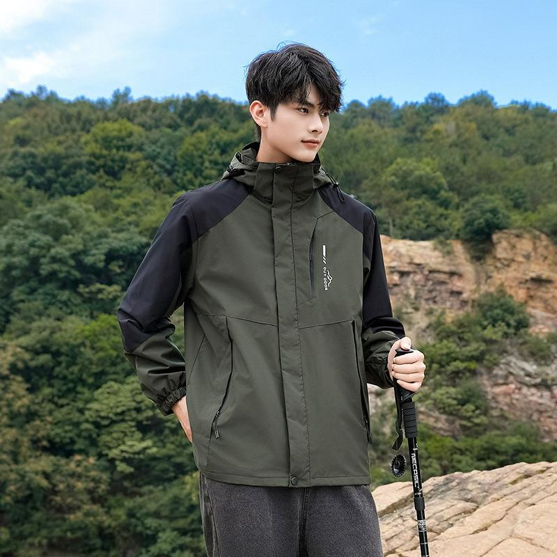 Spring and Autumn Men s and Women s Jackets, Outdoor Jackets, Windproof and Waterproof Casual All-match Windbreakers, Men s Tops, Men 3XL темно-зеленого