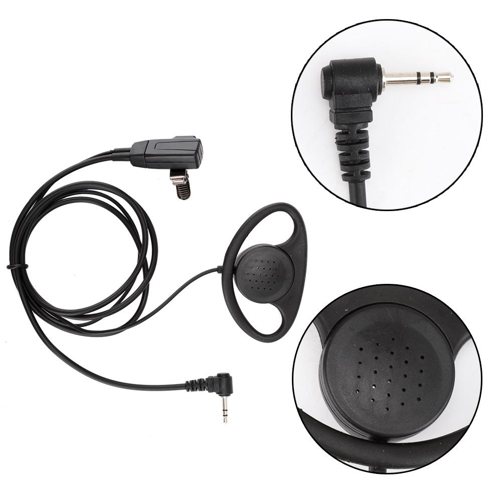 2 Pcs 1 Pin D Shape Earpiece with PTT Mic Headset for Motorola 2 Way Radios Walkie Talkie Accessory