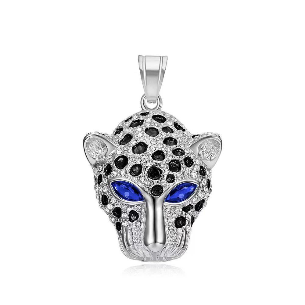 Vintage Stainless Steel Leopard Head Pendant Necklace Gothic Hip Hop Classic Animal Necklaces for Men Fashion Party Jewelry Gift
