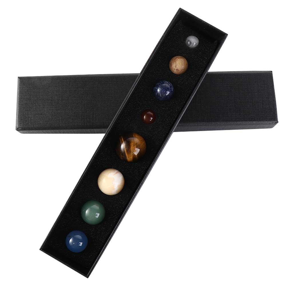 The Solar System Crystal Ball Specimen Collection Planets Natural Stone Eight Planets Gemstone