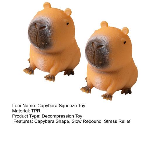 2 bucăți Capybara jucărie de stoarcere Rebound lent TPR moale pentru ameliorarea anxietății stresului portabil Copii Adolescenți Adulți Animal Squishes Jucărie senzorială Fidget
