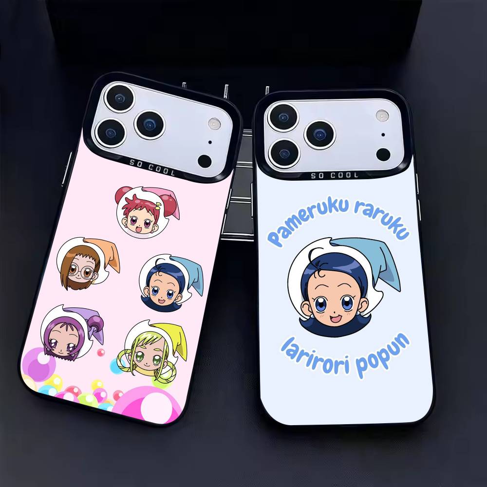 Cute O-Ojamajos D-Doremis Phone Case For iPhone17, 16,15,14,13,12 Pro Max Black Candy Matte Shockproof Cover