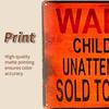 dingleiever-TIN Sign Warning Children Circus Metal Decor Art Kitchen Store Ranch Bar