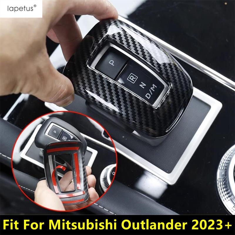 Gear Shift Head Knob Handle Decoration Cover Trim For Mitsubishi Outlander  - 2025 Black / Carbon Fiber Accessories Interior
