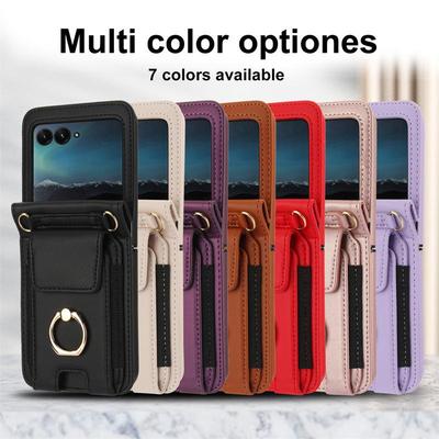 Husă protectoare Samsung Z Flip7/6/5 tip crossbody cu slot pentru carduri și suport pliabil tip inel