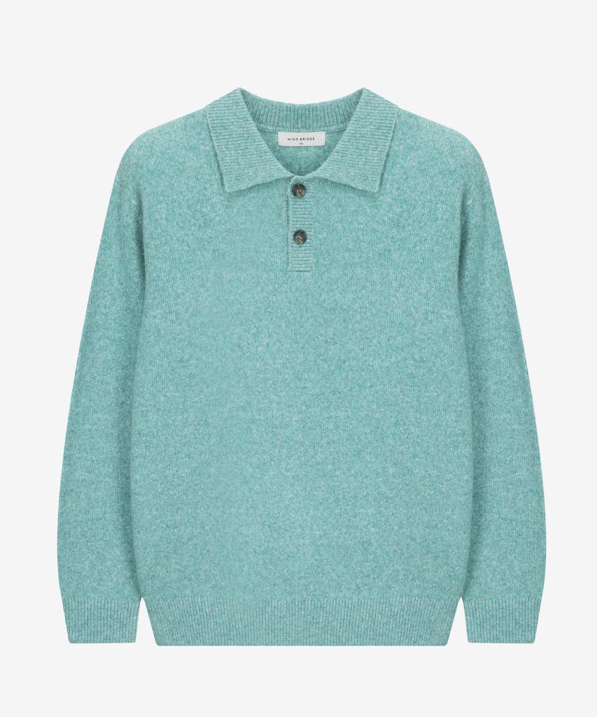 MINDBRIDGE [Set][Select Cable + Collar Neck][Air Wool] Alpaca Semi-Overfit Knit - 7 Colors