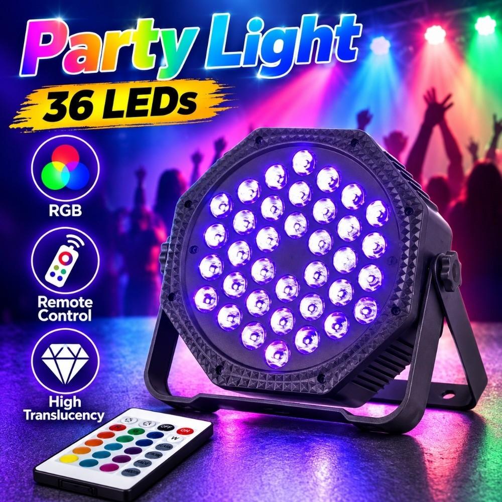 36 LEDs Party Light Remote Control DJ Light Disco Light RGB Flat Par Stage Light  Party