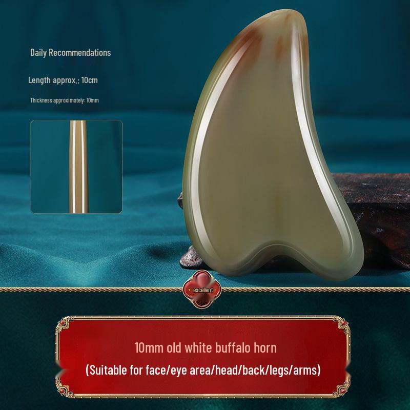 White Buffalo Horn Gua Sha Facial Massage Tool for Anti-Wrinkle Treatment