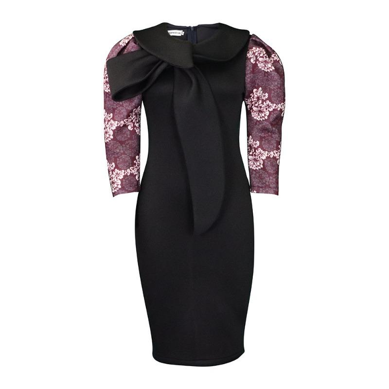 

Женское новое осеннее элегантное модное платье большого размера с темпераментом хип-хопа Tongle XXXL чёрный