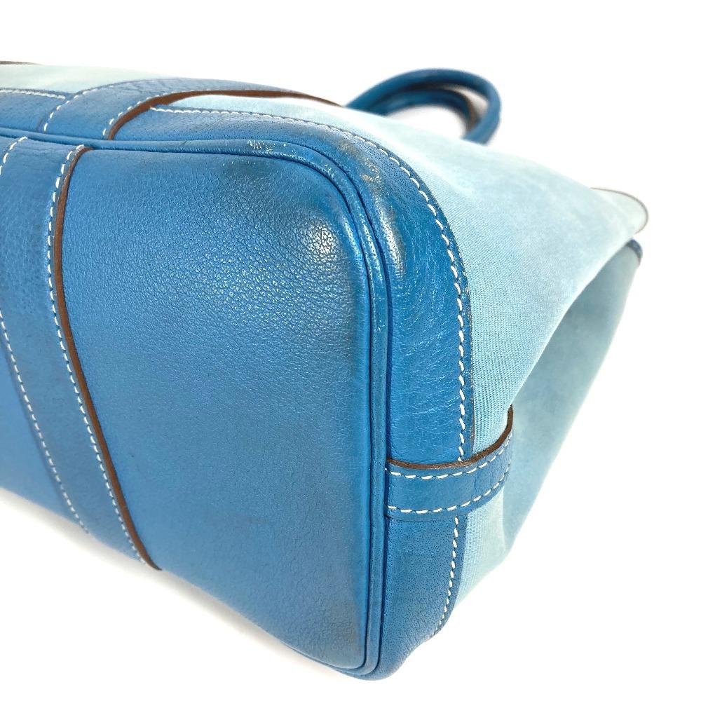 Hermes Garden Party TPM Hand Bag Tote Bag Toile Offishe/Leather Blue