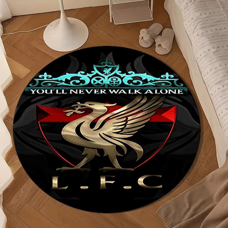 Club de Fútbol Liverpool Alfombrilla Redonda, Alfombra Circular Antideslizante Alfombra de Silla Para sala de estar, Dormitorio, felpudo decoración del hogar Regalo Regalos de Navidad