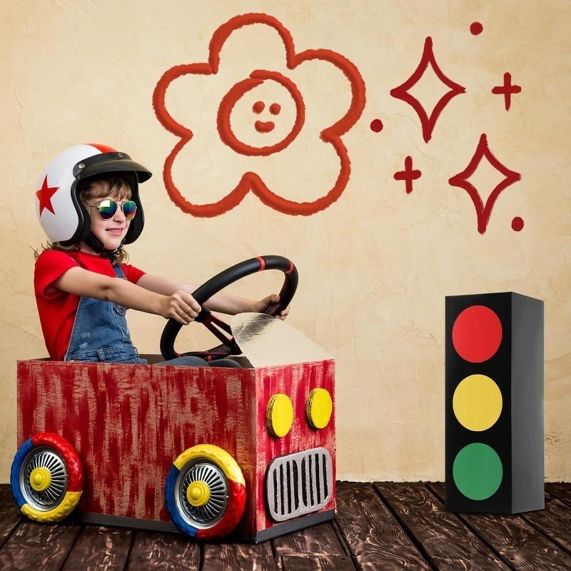 1/2pcsTraffic Light Gift Box, Birthday Party Signal Light Square Box, Racing-themed Packaging Paper Box, Storage Box