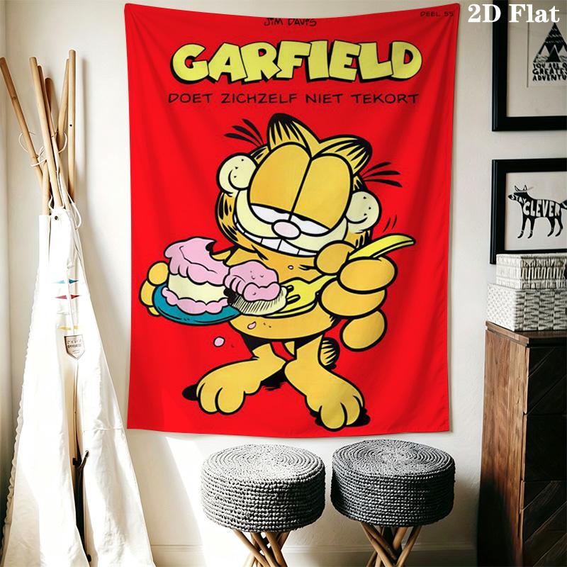 Garfield'S Chaos Whimsical Adventure Tapestry Fashion Print Background Cloth Soft Christmas Gift Wall Covering Decoration