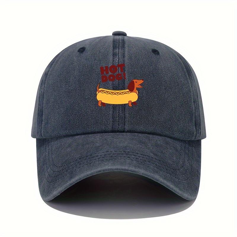 Fun Hot Dog Printed Baseball Hat Sunshade Leisure Sports Outdoor Headwear Fun Pattern Design