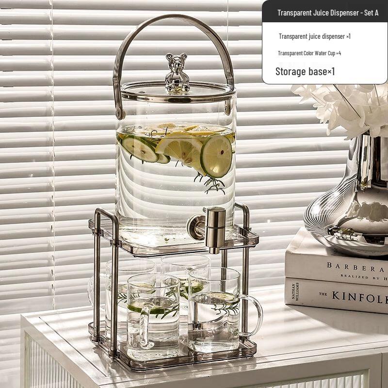 Anmu High Borosilicate Glass Beverage Dispenser with Faucet