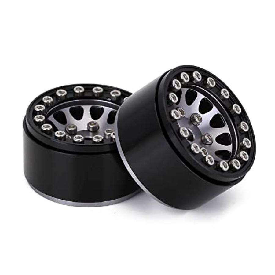 1.0 Wheel Rims RC Metal Beadlock Wheels Rims for All 1/24 Scale Axial SCX24 Deadbolt RC Crawler Car Upgrades Accories