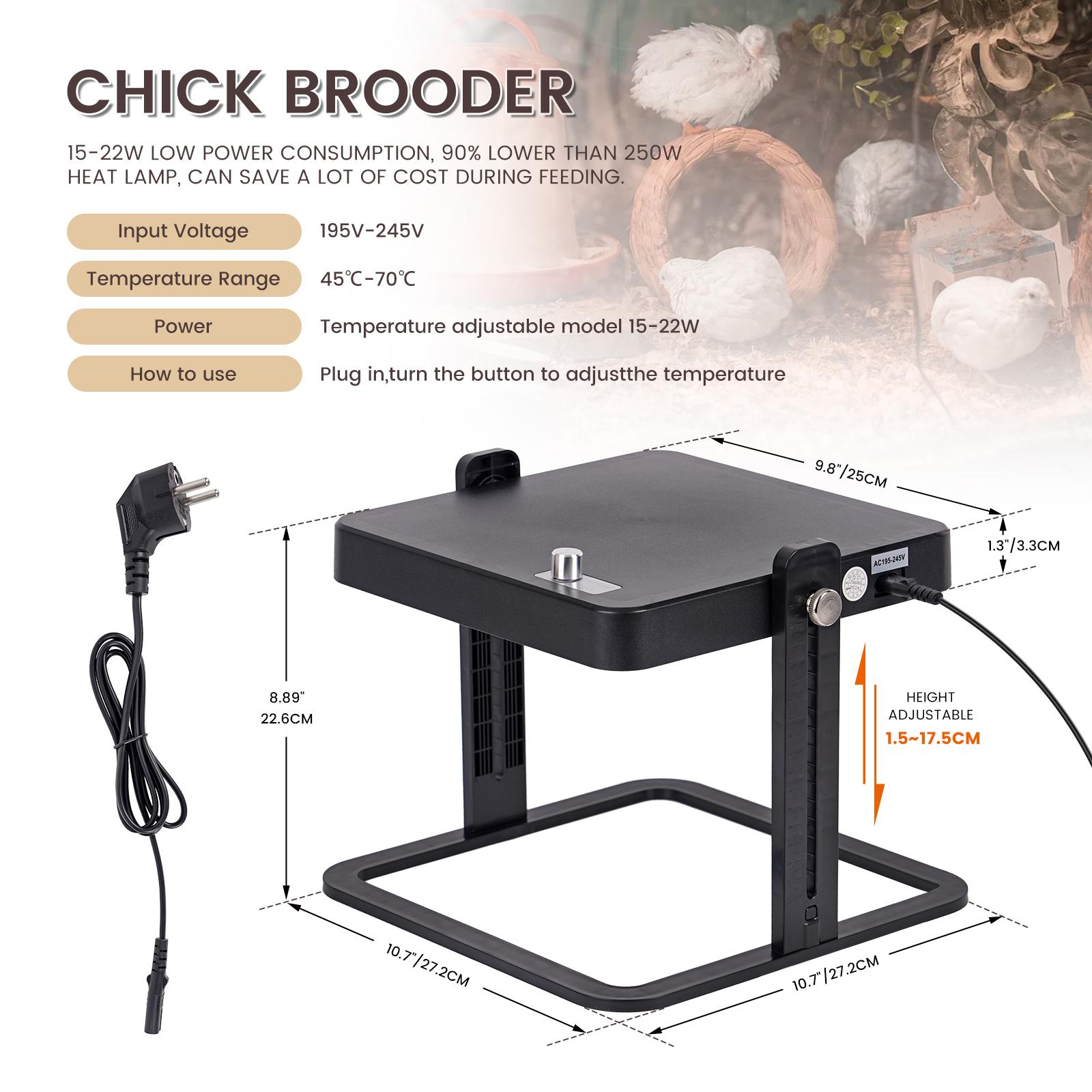 

Electric Chick Brooder Heating Plate Adjustable Height Chick Cage Heater Chicken Warmer for Hen Ducklings Supplies EU Plug