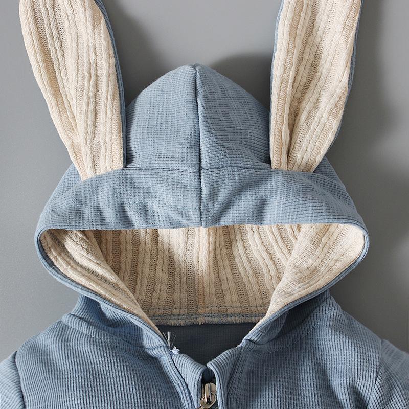 Easter Bunny Ears Hooded Romper for Girls - Spring & Autumn Style