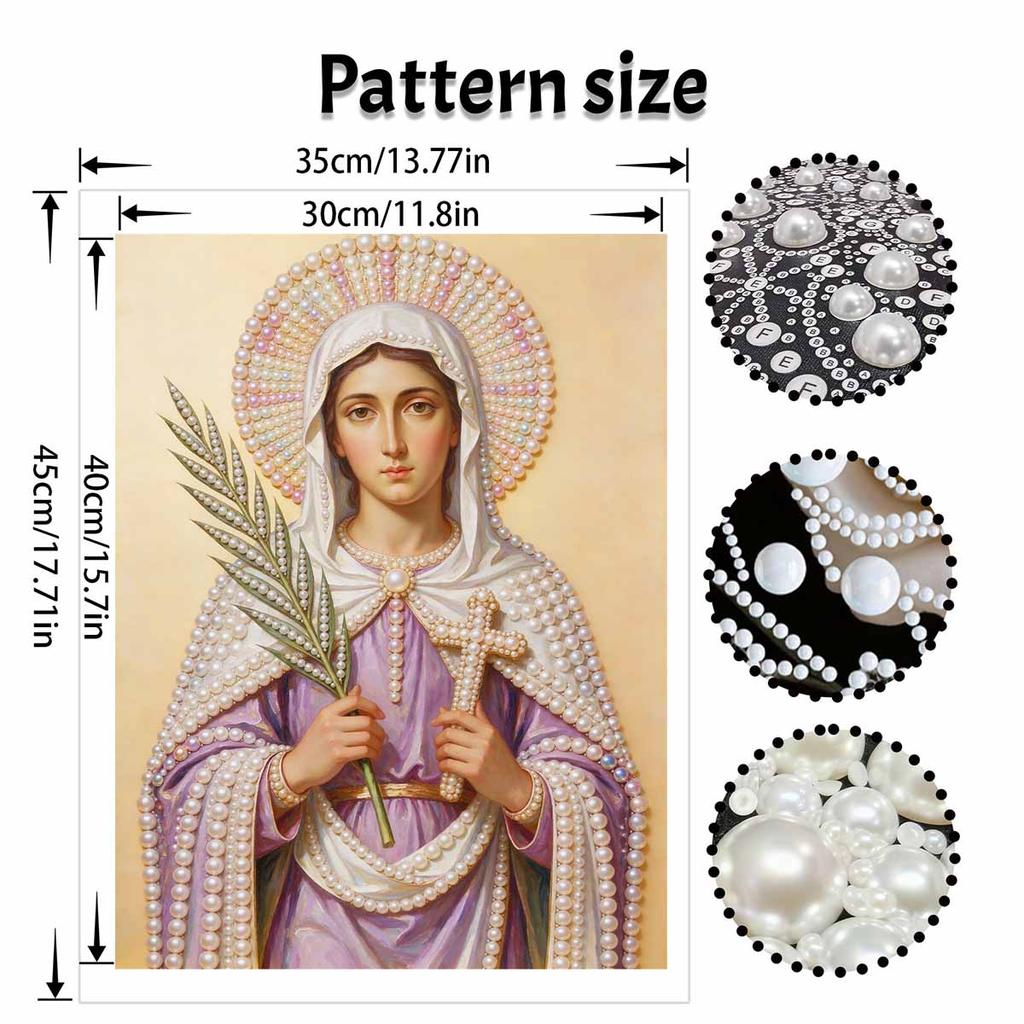 DIY 3D Pearl Diamond Painting Art Set Virgin Mary Religious Home Decor Art Set Wall Art