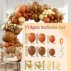 114Pcs Autumn Harvest Festival Thanksgiving Farm Theme Balloon Decorations Autumn Winter Colors Skin Color Balloon Party Decors