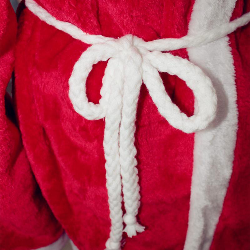 Unisex Adult Santa Claus Costume Set: 5/7-Piece Plush Outfit with Makeup Accessories