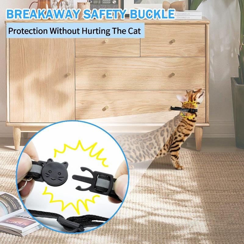 Airtag Cat Collar with Bell Reflective Anti-loss Silicone Protective Cover Small Neck Ring Cat Anti-loss