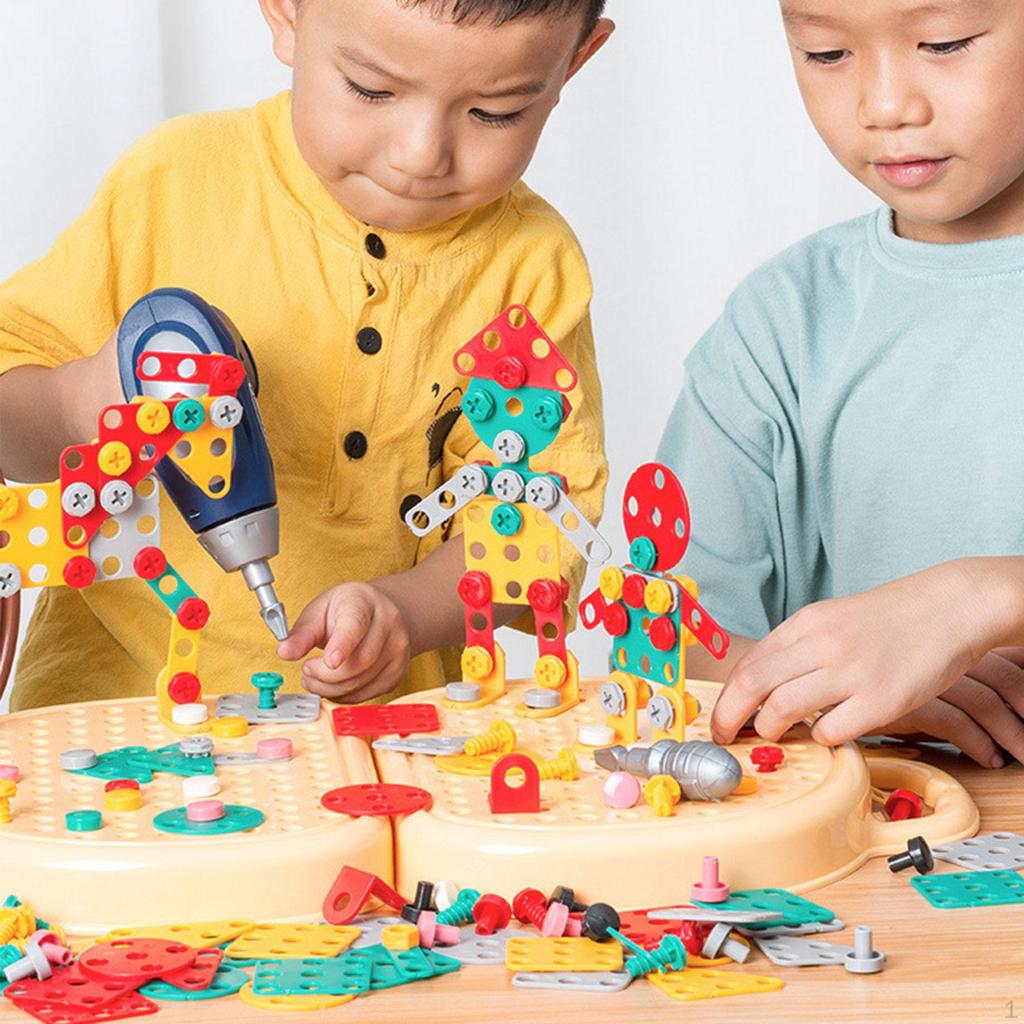 Play Toolboxs Creative Tool Box Engineering Toys DIY Construction Puzzle Toy Screw Set for Ages
