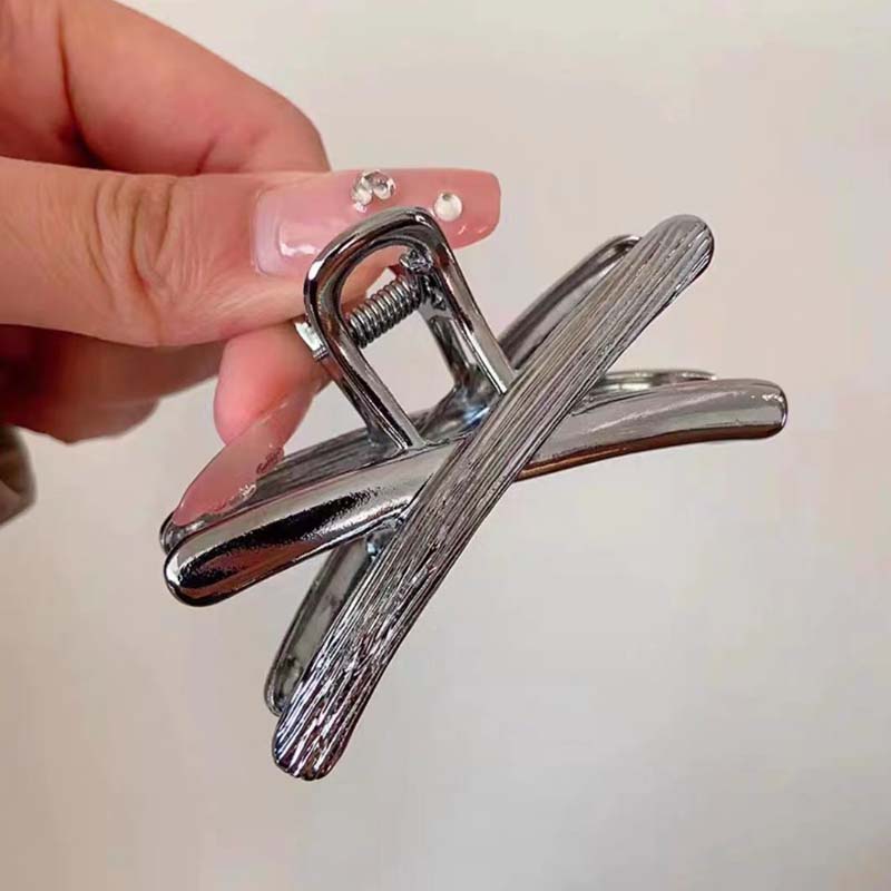 New Korean Metal Cross-shaped Hair Claw Clip For Women Elegant Shark Clip Ponytail Clip Headdress Hair Accessories