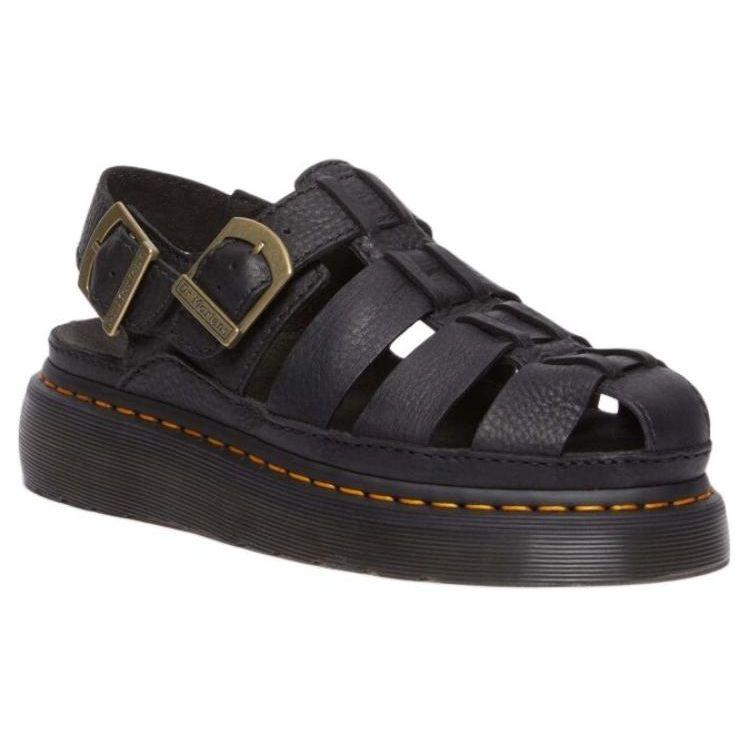Dr. Martens Leather Versatile Comfortable Roman Sandals Women Sandals Black 31524001