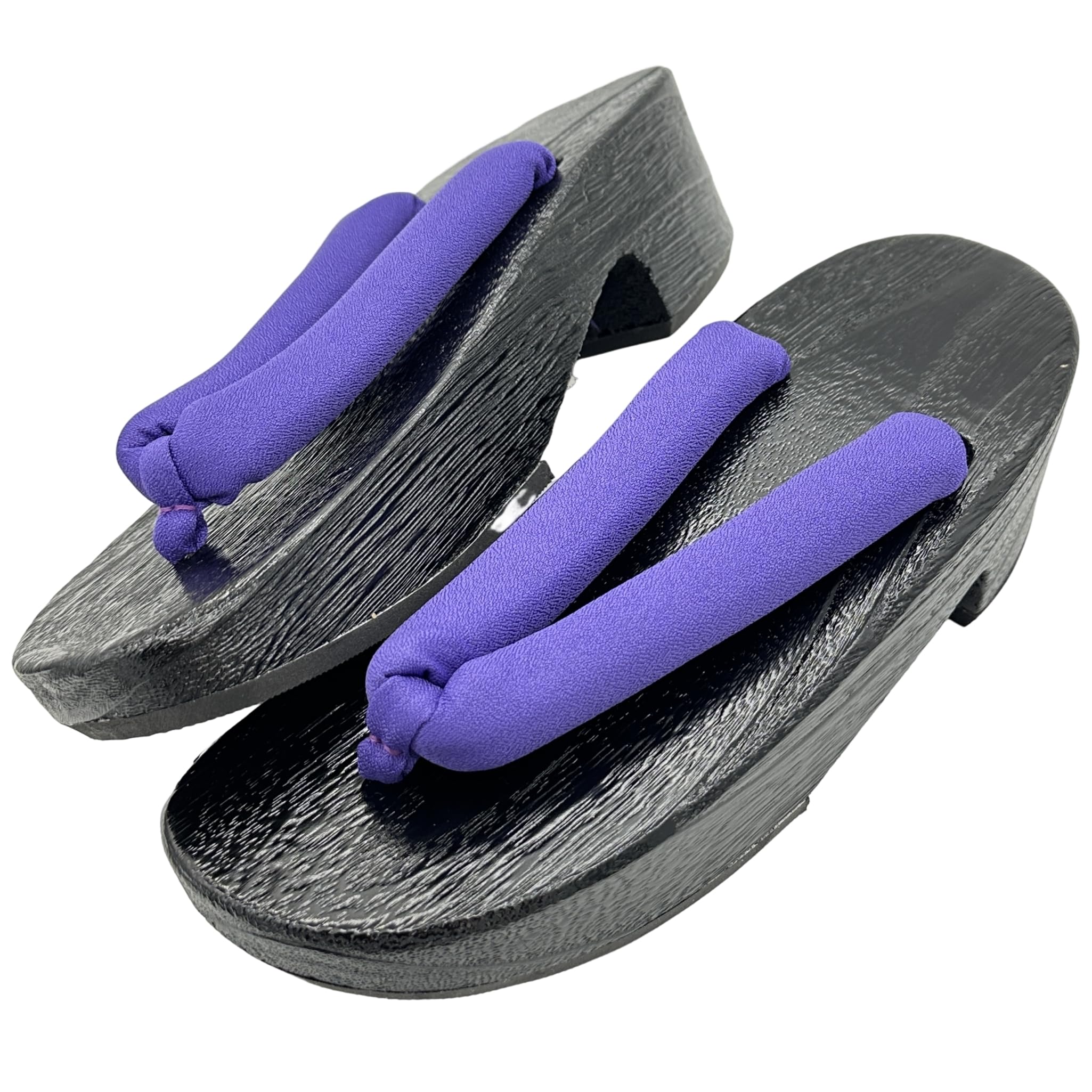 

[Eiza] Geta Sandals, Platform, Cosplay, Japanese Clothing, Photo Shoot Prop, Shoes, Thong, Paulownia Wood, Halloween, Event e124 (Black/Purple, 25.0cm