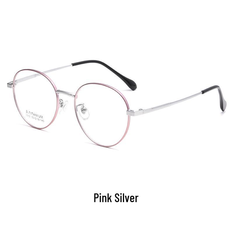 Baishifen Lightweight Non-Magnetic Titanium Retro Round Eyeglass Frame for Small Faces (1010TH)