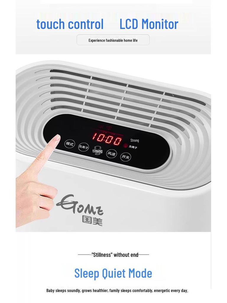 Gome Indoor Air Purifier with Negative Ion Technology for Smoke, Smog, Haze, and Formaldehyde Removal.