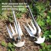 Nástroje na odstraňování plevele: Motyka, Hrabla, Kypřič půdy, Plecí lopatka, Multifunkční odstraňovač plevele, Vykopávač kořenů pro divoké rostliny.