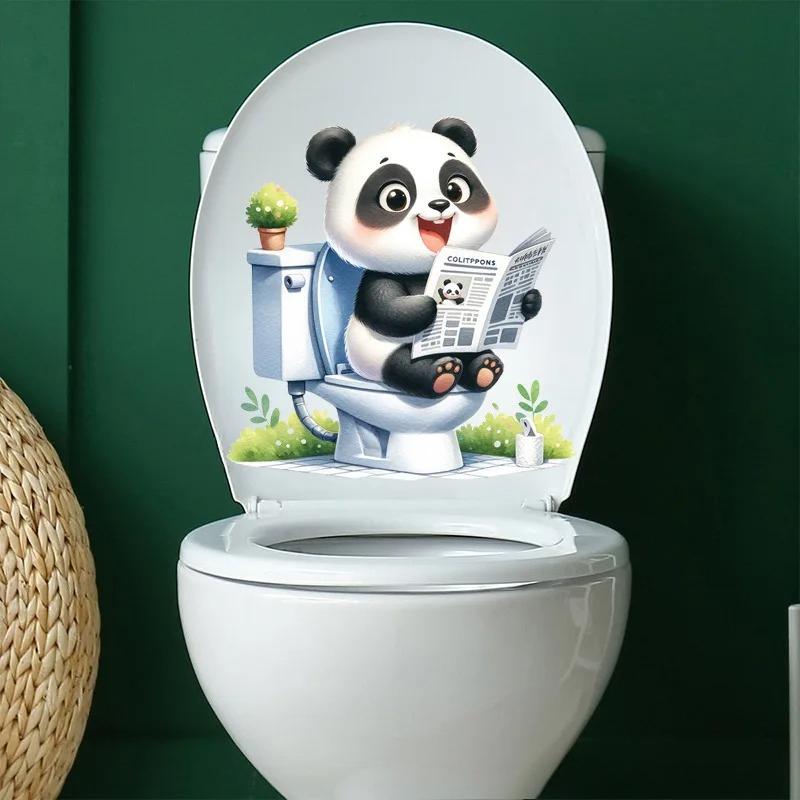 1 PC Funny Animal PVC Toilet Seat Stickers Monkey Zebra Giraffe Decals Waterproof Bathroom Wall Door Decor Creative Removable Decals