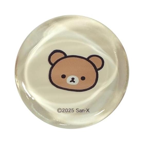Rilakkuma Chairoikoguma Glass Chopstick Rest, Round, 4cm, Tableware, Goods, Beige, Made in Japan