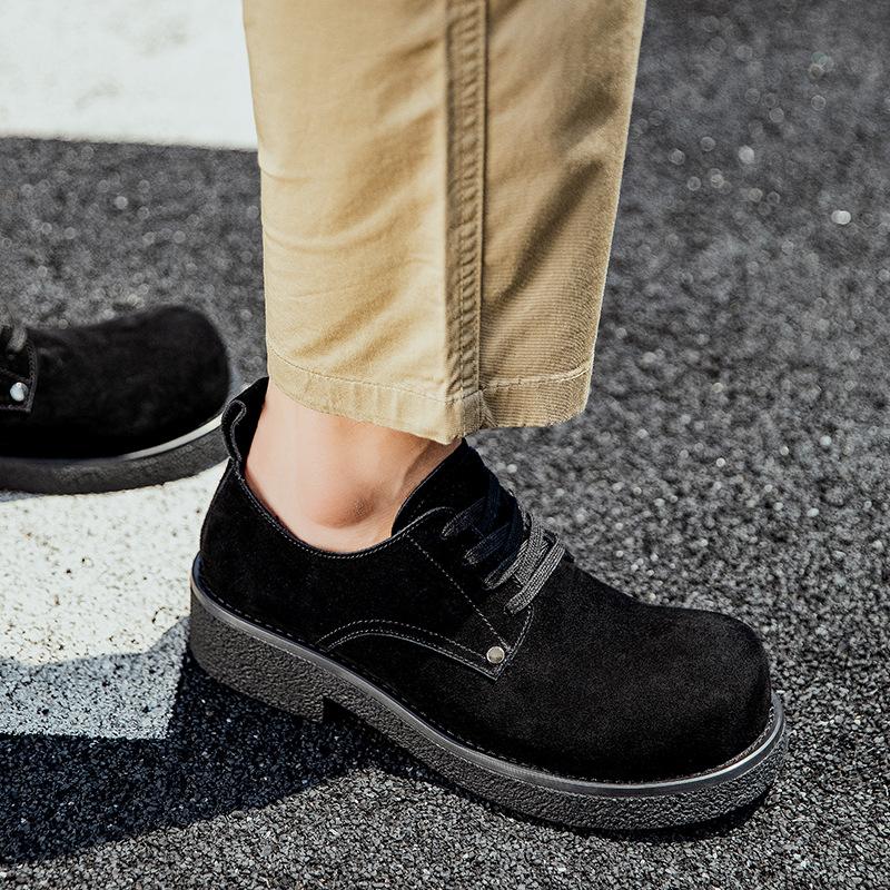 Tooling Derby Shoes Men's 2025 Original Design Big Head Shoes Men's Autumn Breathable British Style Thick-soled Heightening Casual Shoes