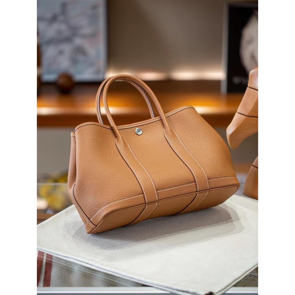 25 Years of New Garden Bag, First-layer Cowhide Tote Bag, Large-capacity Shopping Bag, Versatile Commuter Handheld Women's Bag