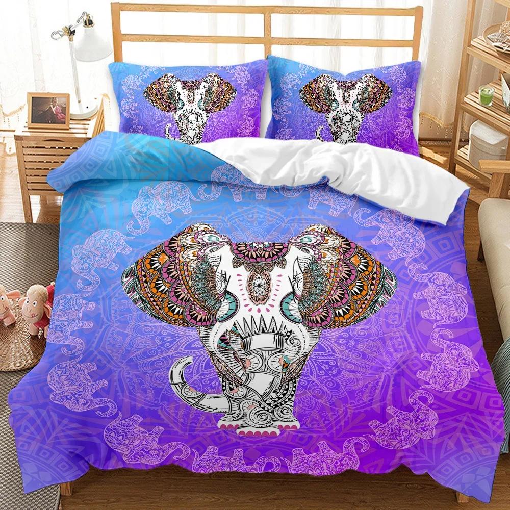 Indian Elephant Bohemia Soft Duvet Cover Set Beding Cover Children Kids,twin Ful Quen King Bed Cover Sets Home Textile House De Couete