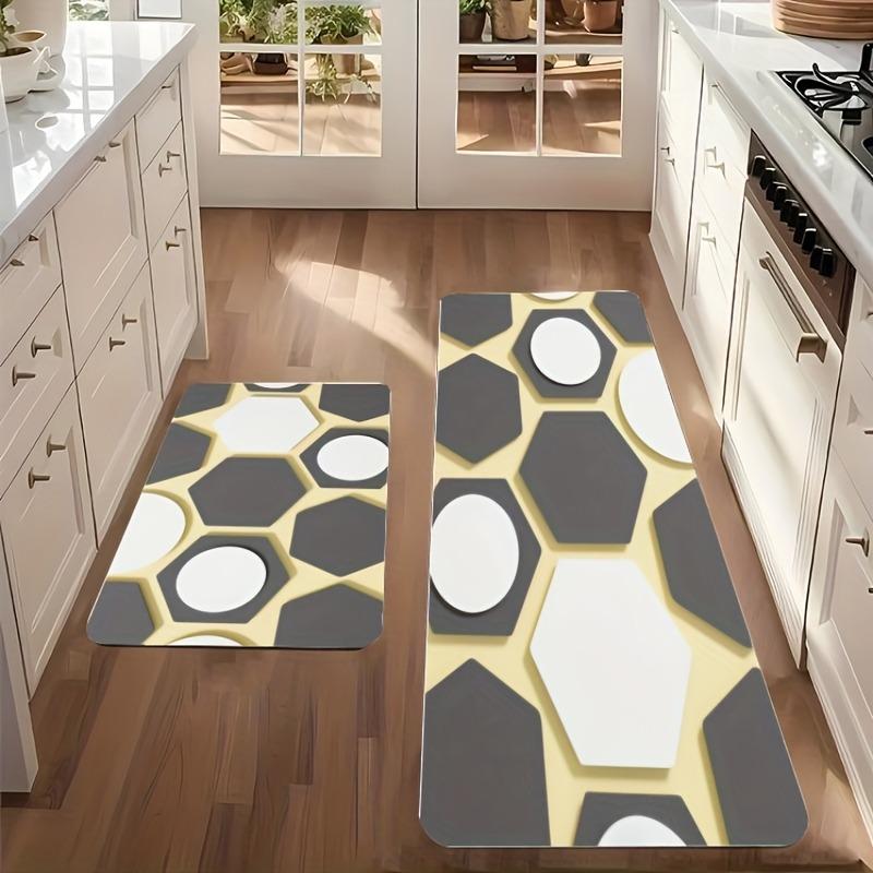 1PC Geometry Pattern Kitchen Rug Non-Slip Door Mat Pop Design Bathroom Rug Bath Mat Carpet for Home Sink Laundry Decoreeree