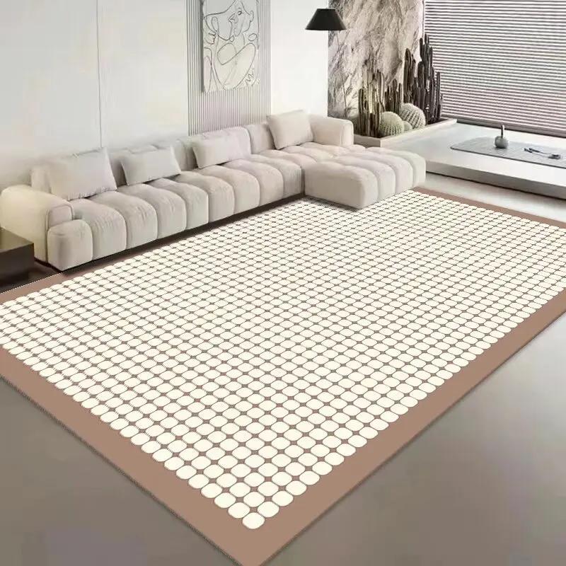 Modern Classic Lattice Carpet Home Decoration Living Room Large Area Bedroom Carpet Non-slip Fluffy Soft Rugs Washroom Floor Mat