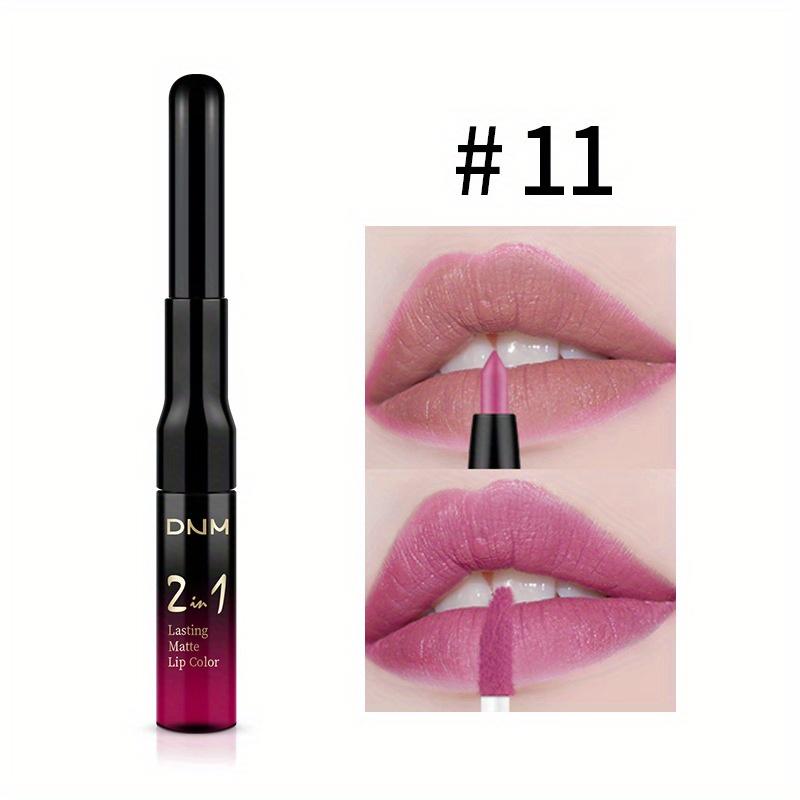 Rossetto a tazza antiaderente Rossetto colorato facile da applicare Lucidalabbra a doppia estremità Matita per labbra Smalto per labbra due in uno