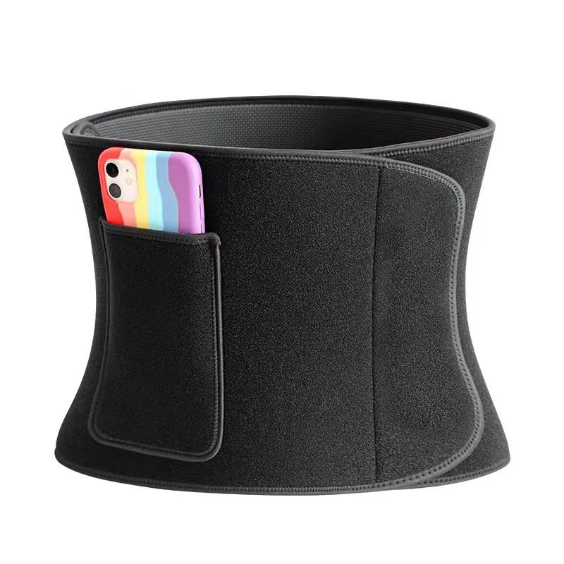 Super March Adjustable Workout Neoprene Waist Support Waist Trainer Waist Trimmer Belt with Pocket